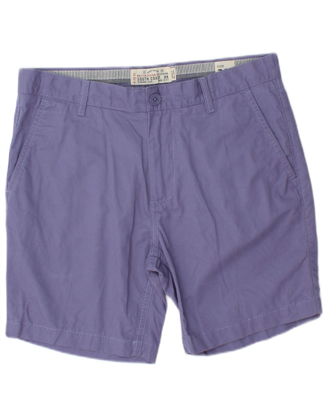 FAT FACE Mens Chino Shorts W32 Algodão Roxo Médio