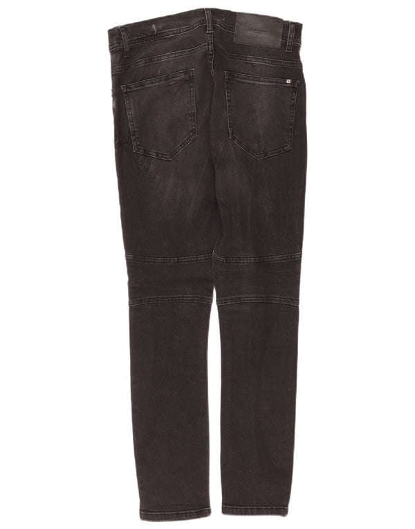 ZARA Mens Slim Jeans EU 38 Pequeno W30 L28 Algodão Preto
