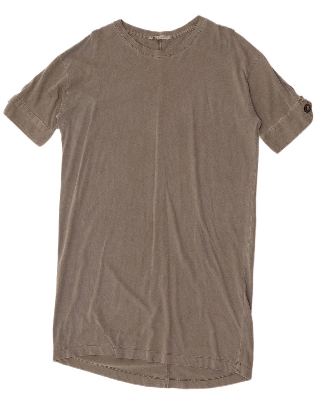 Vestido camiseta feminino Zara Reino Unido 14 cinza médio