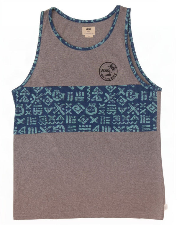 Vans Masculino Graphic Vest Top Pequeno Cinza Geométrico