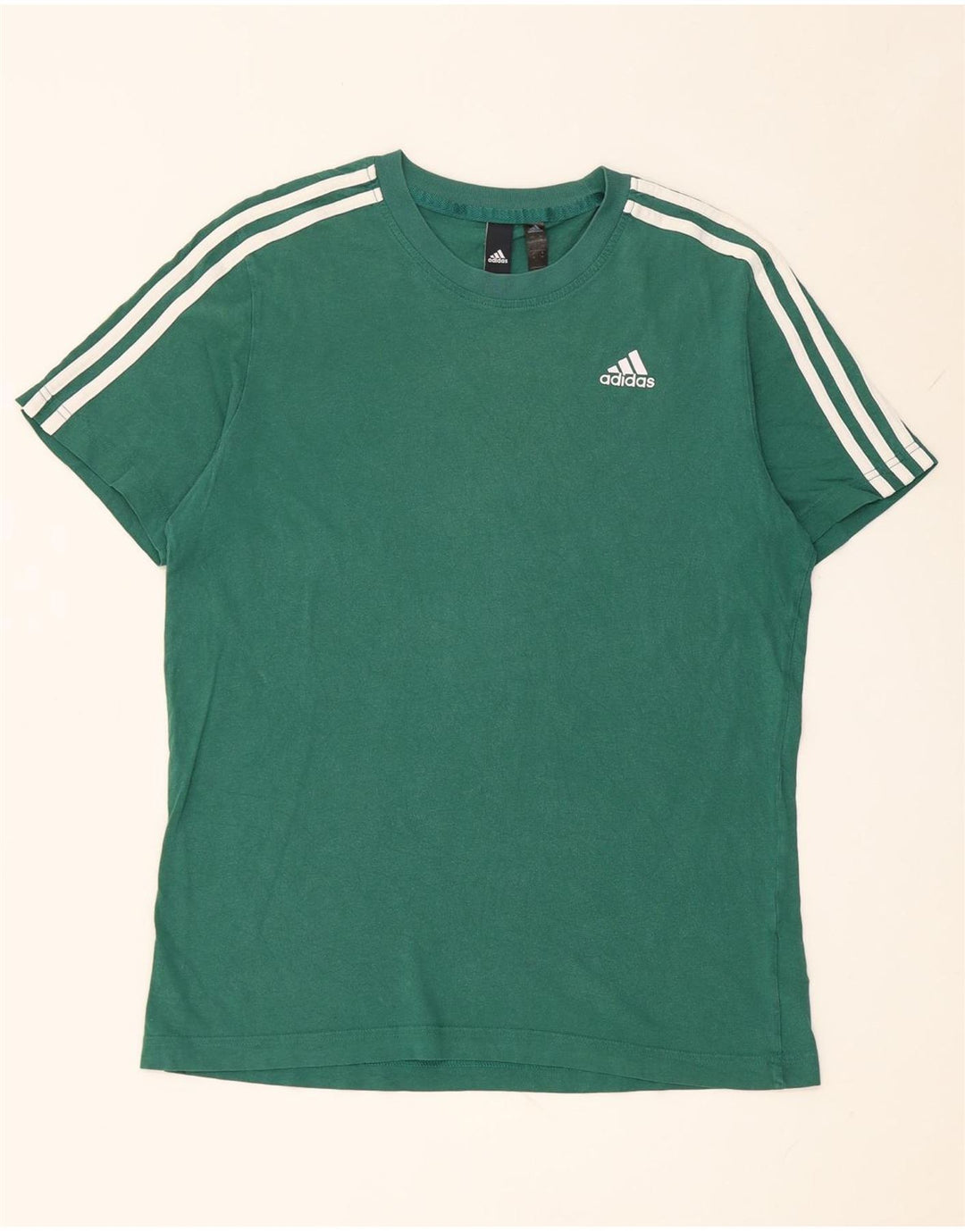 Adidas Mens Camiseta Top Médio Algodão Verde
