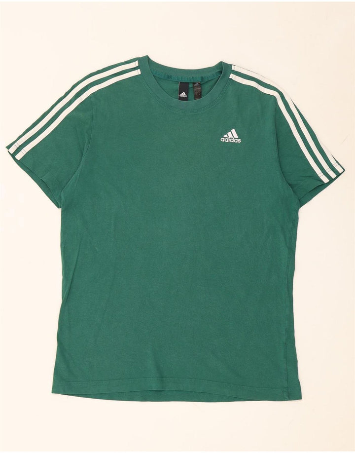 Adidas Mens Camiseta Top Médio Algodão Verde