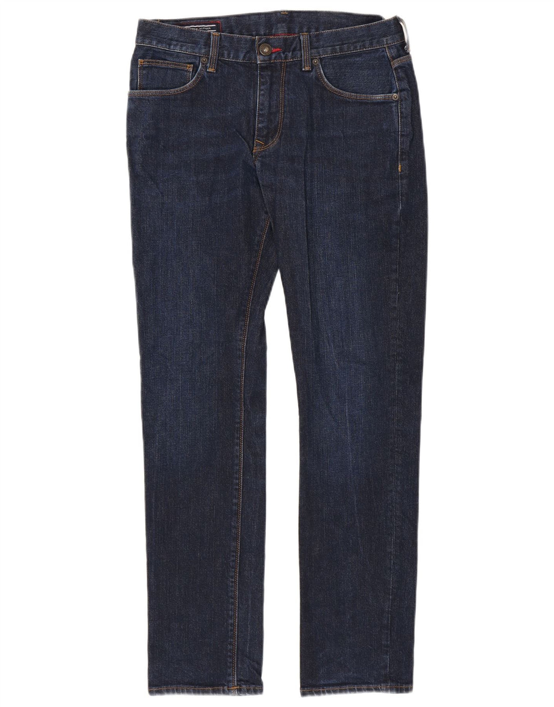 Tommy Hilfiger Masculino Slim Jeans W32 L32 Azul Marinho Algodão