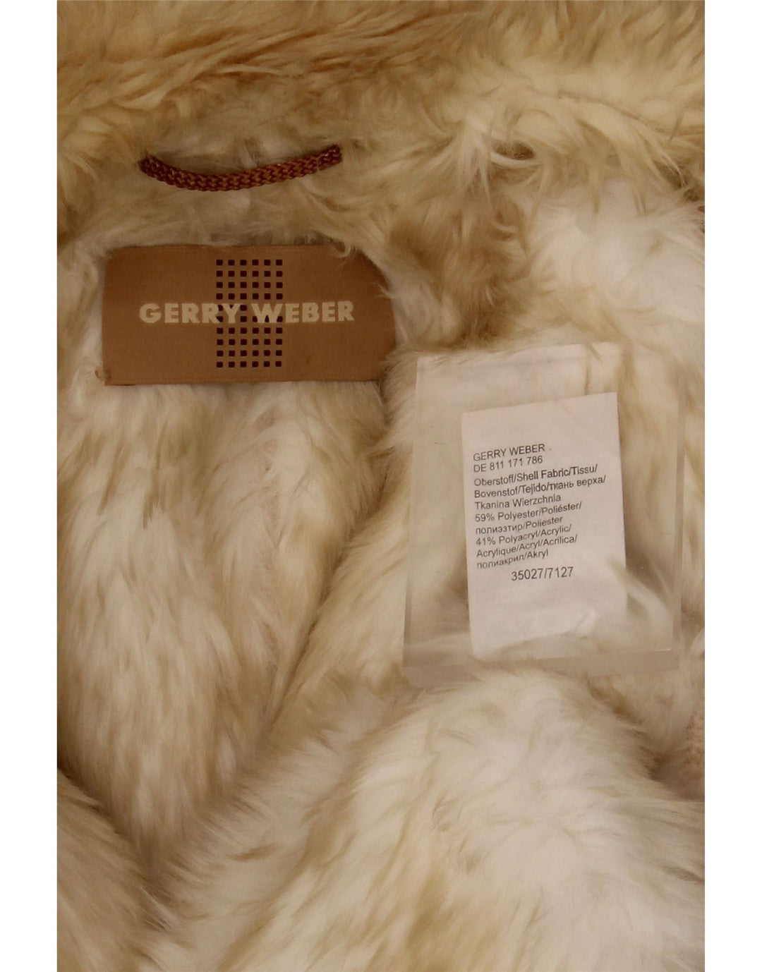 Sobretudo sherpa feminino superdimensionado Gerry Weber UK 12 poliéster bege médio