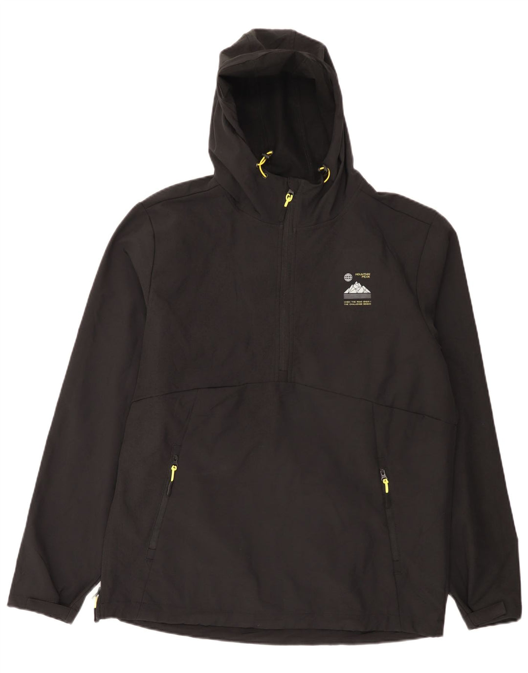 Jaqueta de chuva masculina com capuz Crivit Reino Unido 38/40 poliéster preto médio