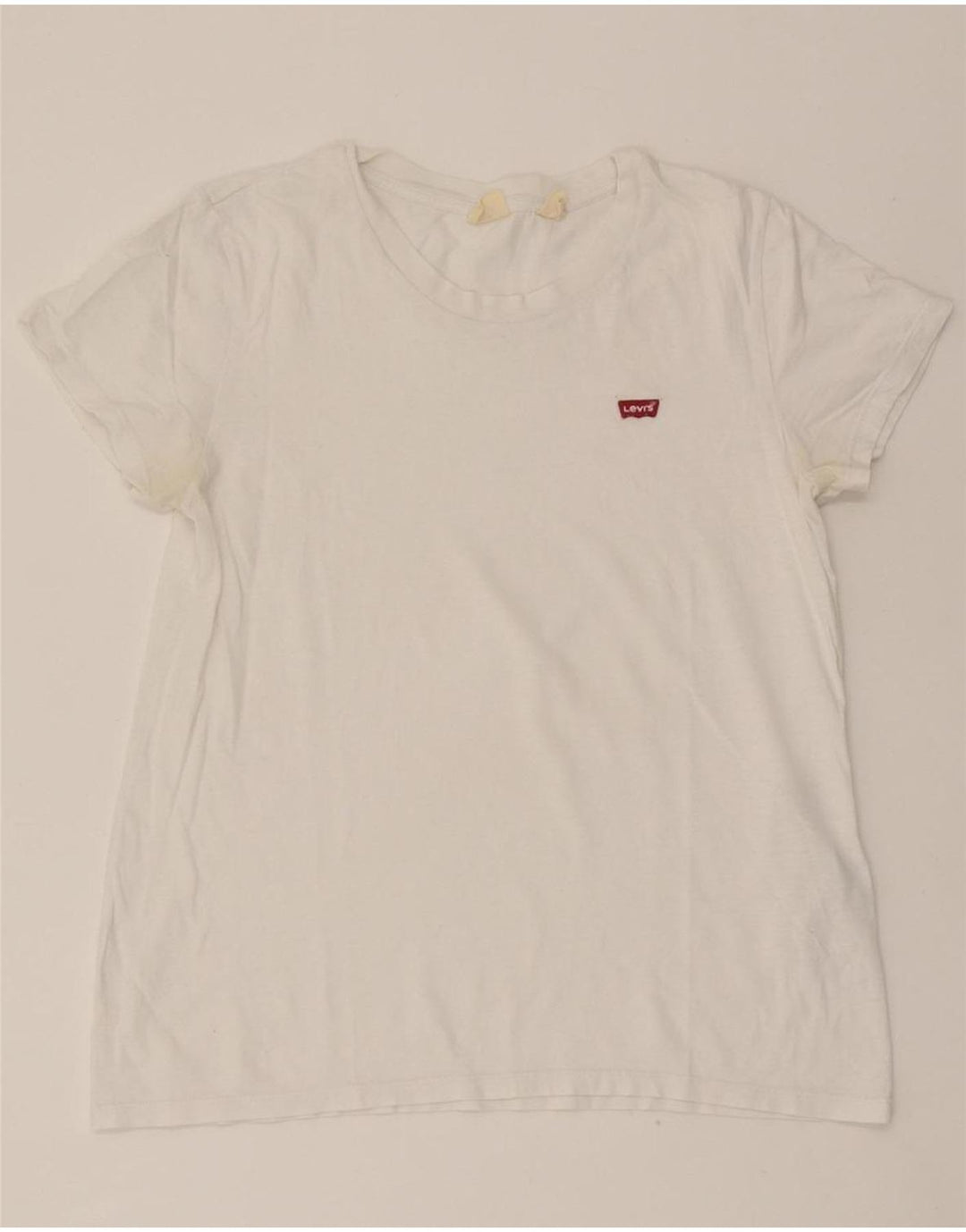 LEVI'S Womens T-Shirt Top UK 14 Medium White Cotton Vintage Levi's and Second-Hand Levi's from Messina Hembry 