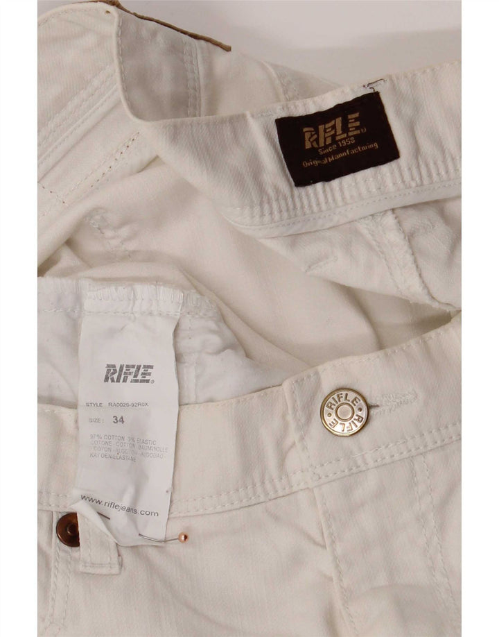 Rifle Masculino Jeans Reto W34 L32 Algodão Branco