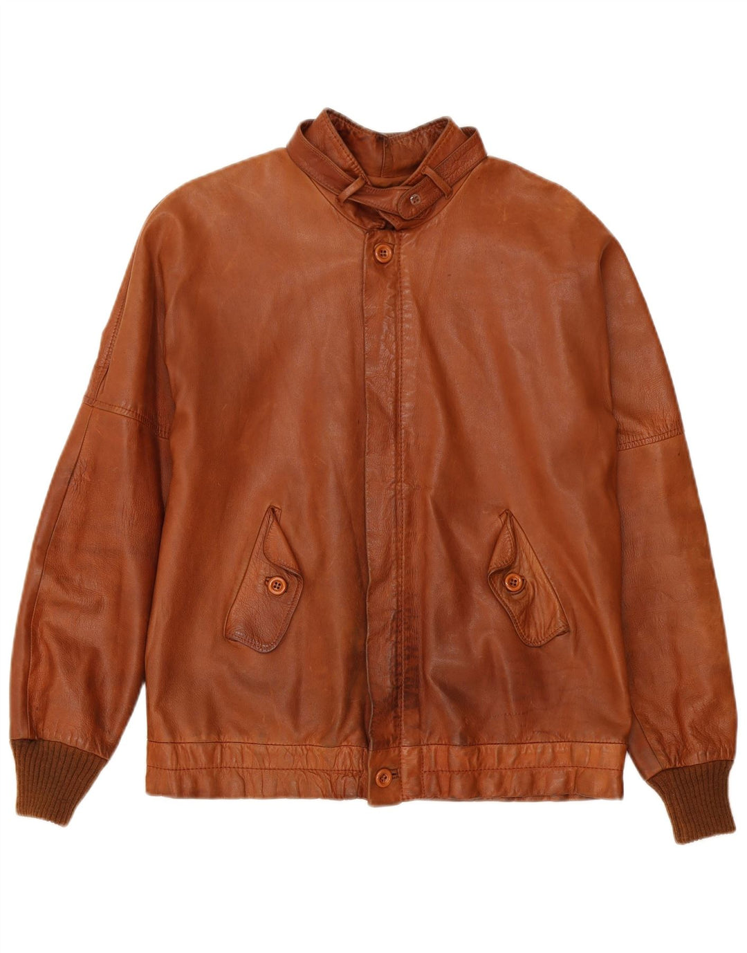 Jaqueta de couro masculina vintage UK 38 marrom médio