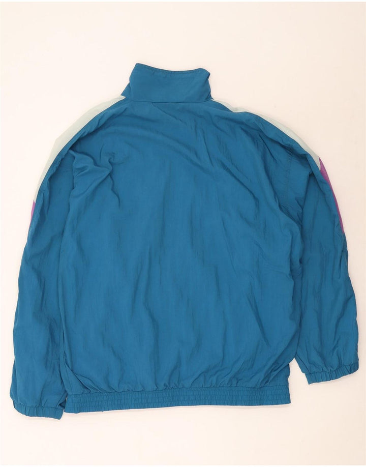 Casaco de treino masculino vintage XL azul colorblock
