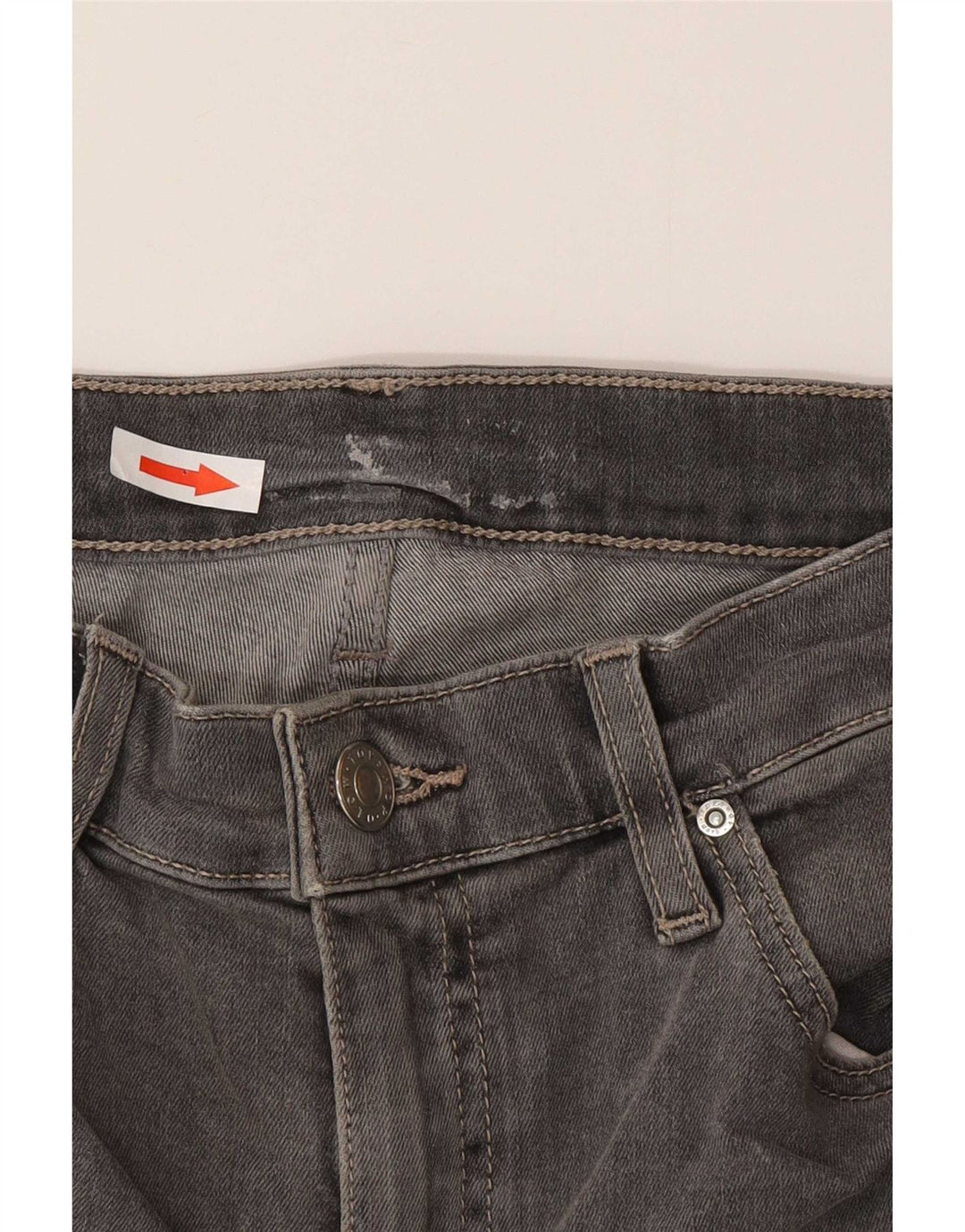 Topshop feminino jeans slim desgastado W30 L26 algodão cinza
