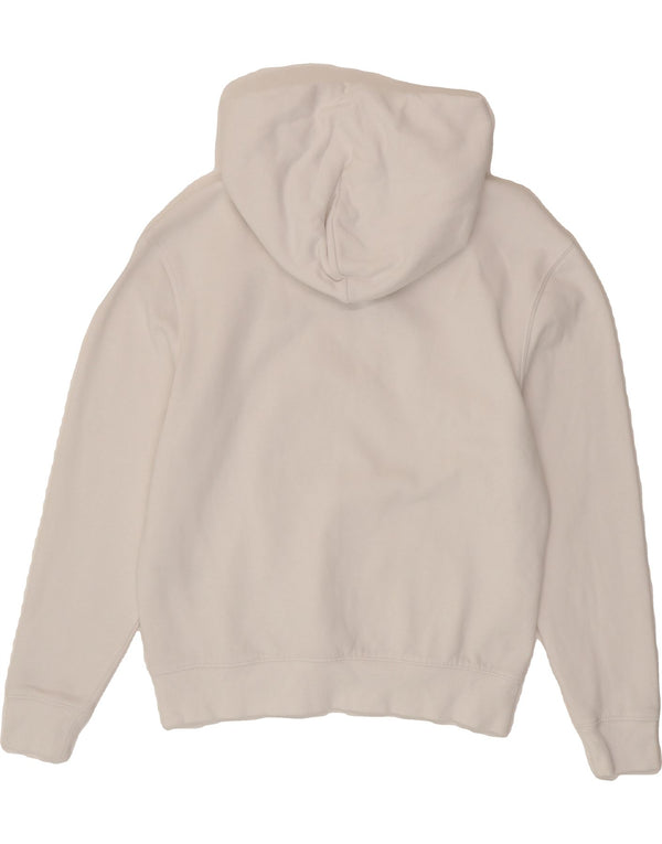 Suéter com capuz gráfico feminino TOMMY HILFIGER Reino Unido 14 algodão branco médio