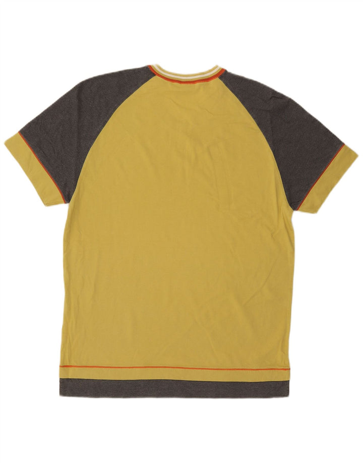 Camiseta masculina Fila Graphic Top médio amarelo colorblock algodão