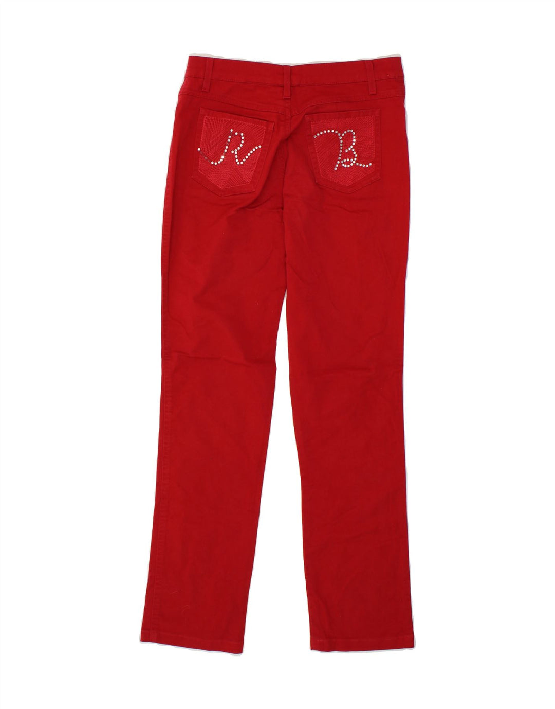ROCCOBAROCCO Womens Slim Casual Trousers W28 L28 Red Cotton Vintage Roccobarocco and Second-Hand Roccobarocco from Messina Hembry 