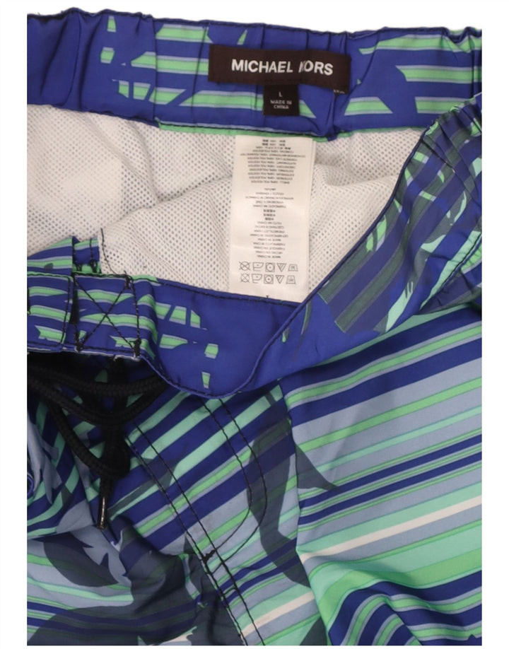 Shorts de natação masculino Michael Kors grande poliéster floral azul