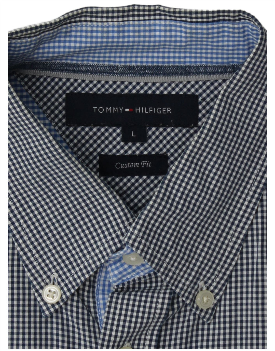 Camisa masculina Tommy Hilfiger Custom Fit grande guingão azul marinho