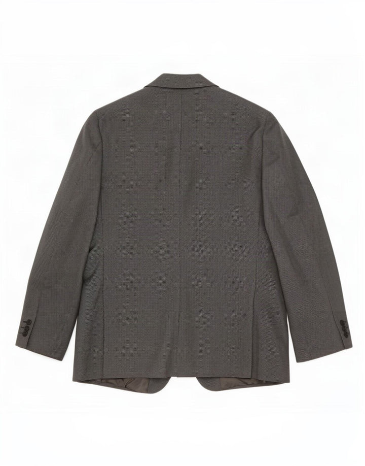 Jaqueta blazer masculina de 2 botões Marks & Spencer Reino Unido 40 poliéster cinza médio