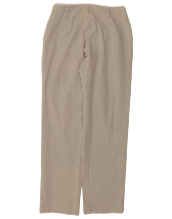 Calça feminina casual reta Hobbs UK 8 pequena W27 L28 algodão bege