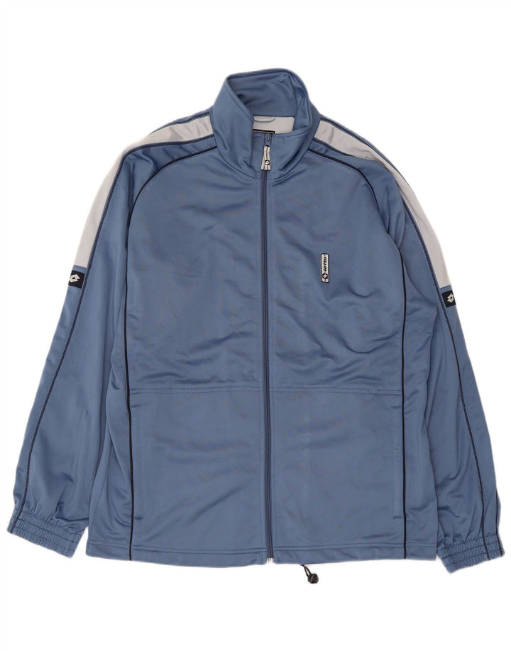 LOTTO Mens Treino Top Jaqueta Grande Azul Colorblock Poliéster