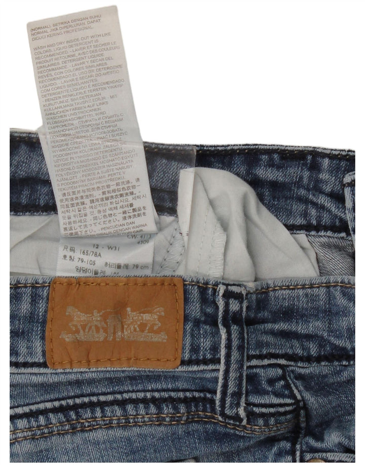 LEVI'S Capri Jeans Feminino US 12 Grande W31 L18 Azul Algodão