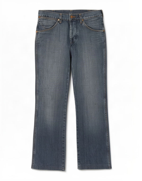 Wrangler Masculino Rockville Straight Jeans W28 L34 Azul Algodão