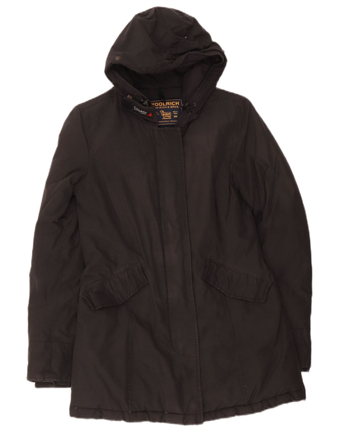 Jaqueta Parka Feminina Woolrich com Capuz Reino Unido 6 XS Preto
