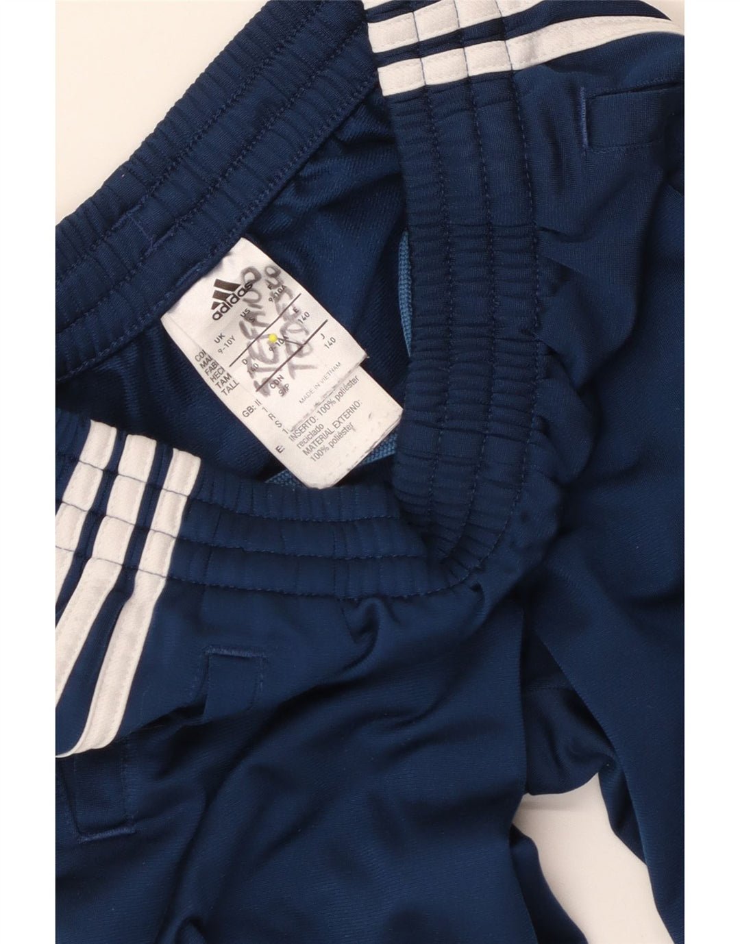 Adidas meninos calças de treino joggers 9-10 anos azul marinho poliéster