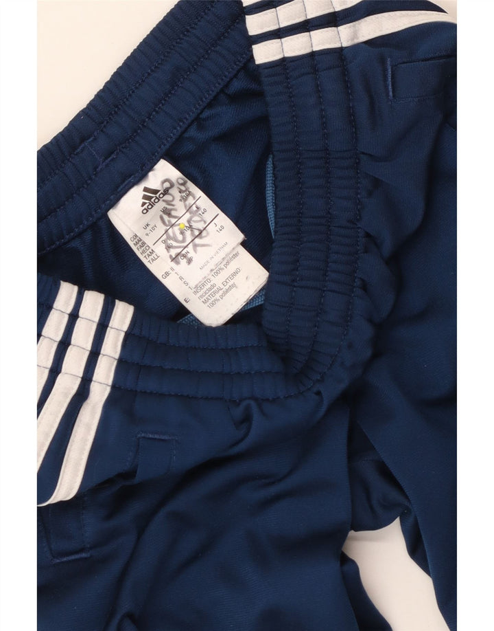 Adidas meninos calças de treino joggers 9-10 anos azul marinho poliéster