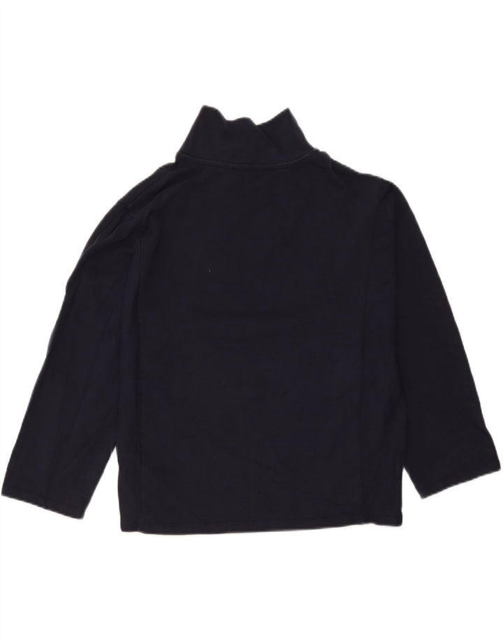 Top feminino Marks & Spencer manga 3/4 Reino Unido 12 algodão azul marinho médio