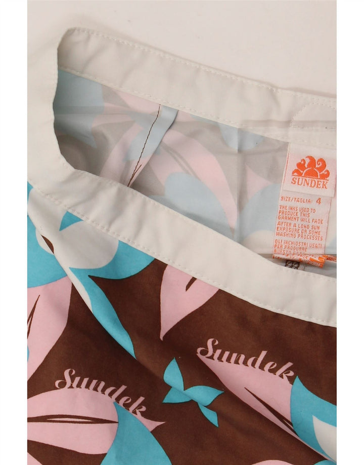 Shorts de natação masculino Sundek poliéster floral marrom médio