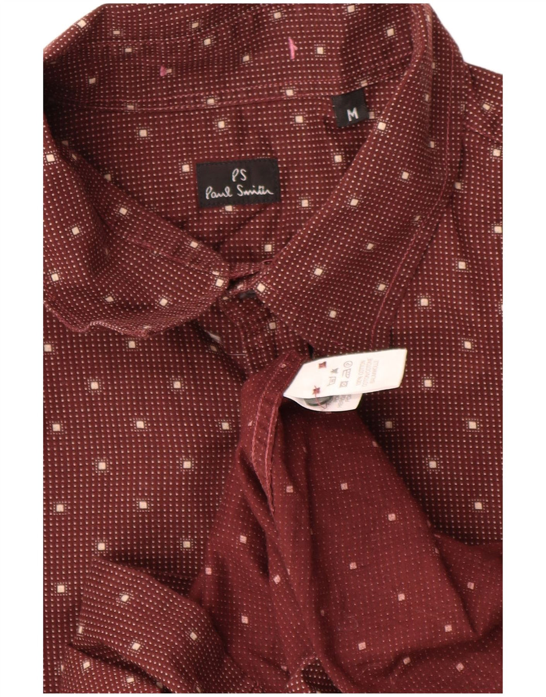 PAUL SMITH Camisa masculina média vermelha manchada