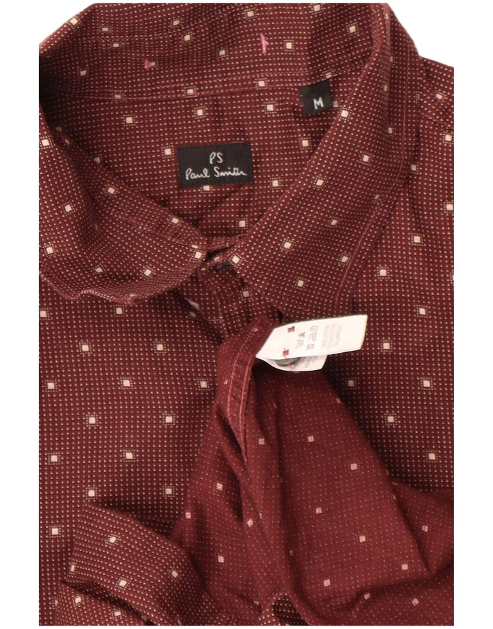 PAUL SMITH Camisa masculina média vermelha manchada