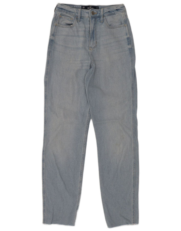 Jeans feminino Hollister Mom cintura alta US 00 W23 L27 algodão azul