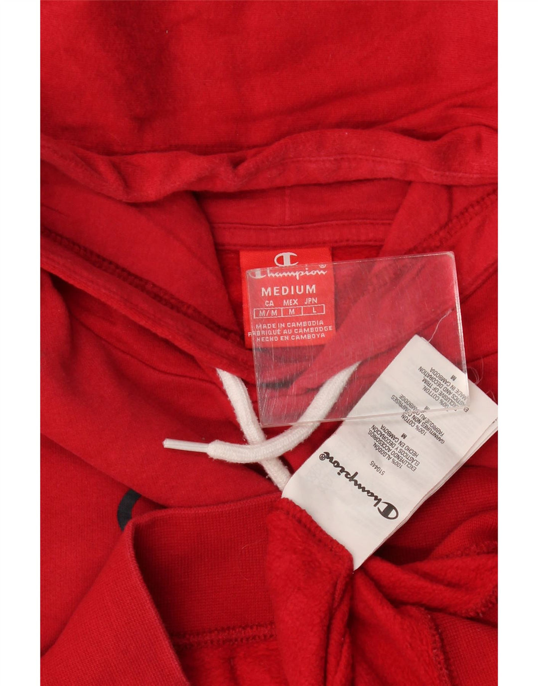 Jumper com capuz gráfico masculino Champion médio algodão vermelho