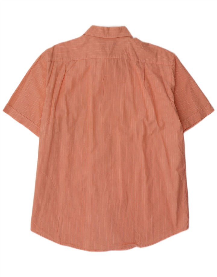 IZOD Camisa masculina de manga curta grande algodão listrado laranja