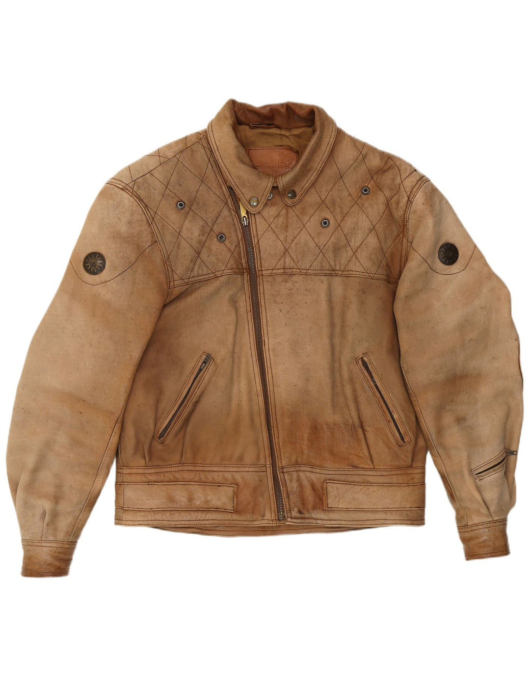 Jaqueta de couro masculina Schuh UK 42 XL couro marrom