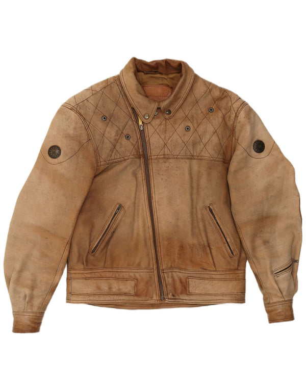 Jaqueta de couro masculina Schuh UK 42 XL couro marrom