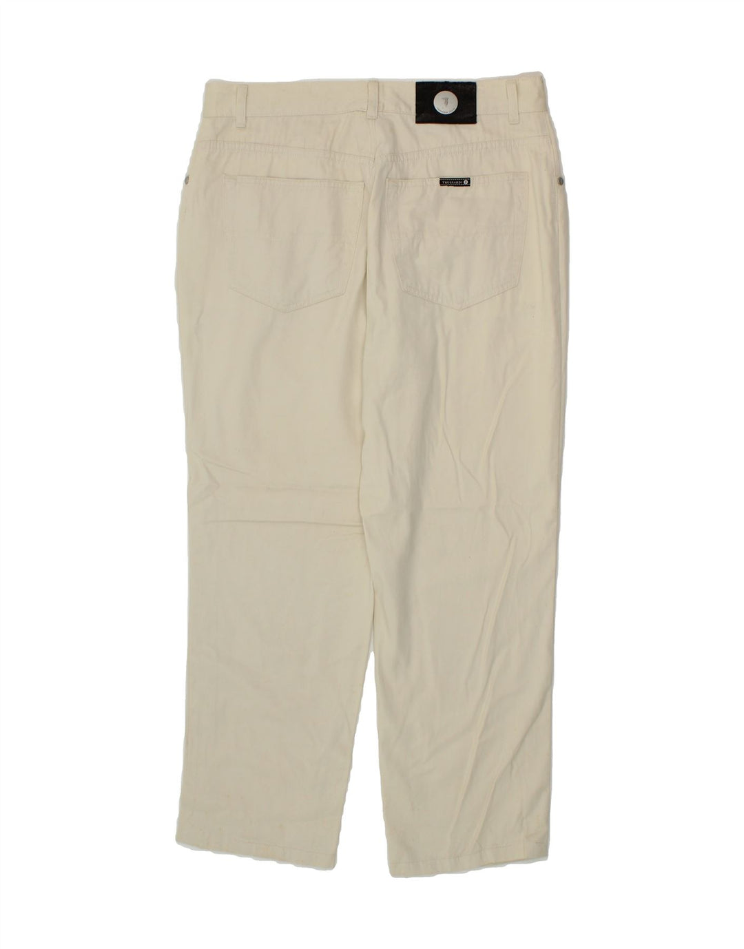 TRUSSARDI Mens Tapered Casual Trousers W36 L27 White Cotton Vintage Trussardi and Second-Hand Trussardi from Messina Hembry 