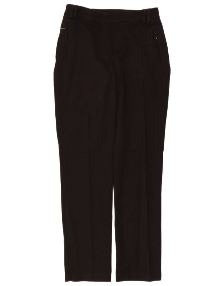 Calça Chino Regular Feminina Marks & Spencer UK 8 Pequena W28 L29 Preta