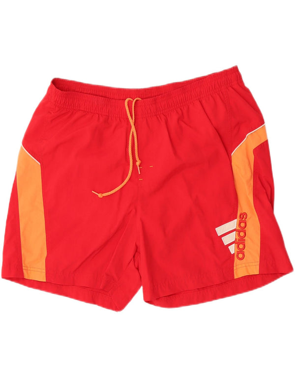 Shorts de natação masculino Adidas XL vermelho colorblock nylon