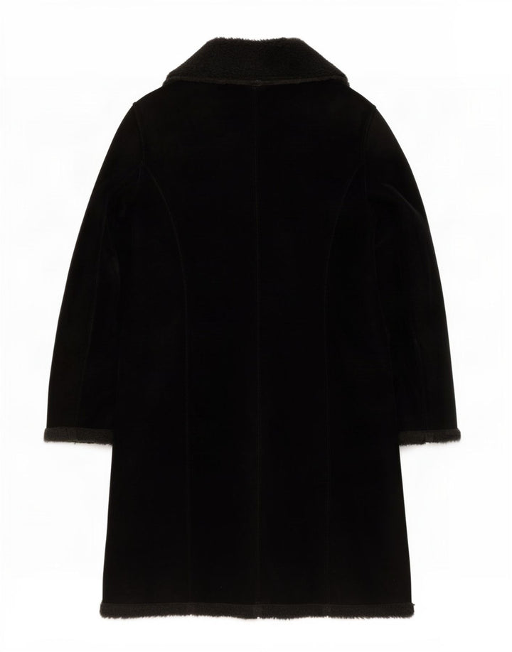 Sobretudo Sherpa feminino Sisley UK 10 pequeno poliéster preto