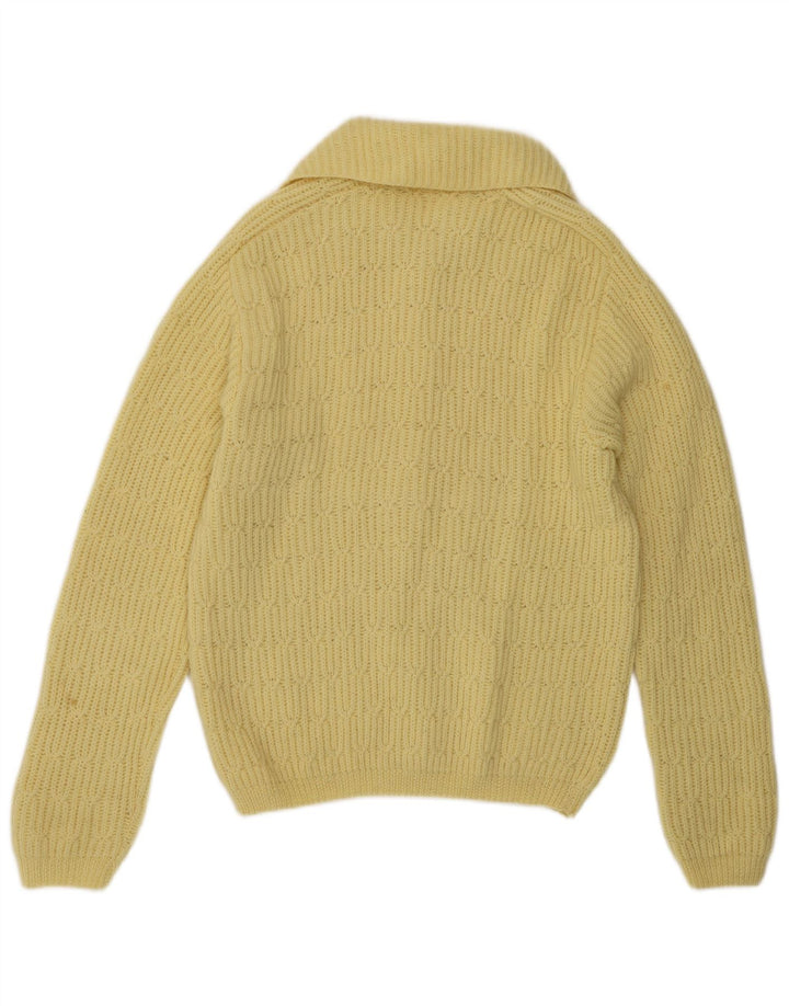 Suéter cardigã feminino vintage IT 42 amarelo médio