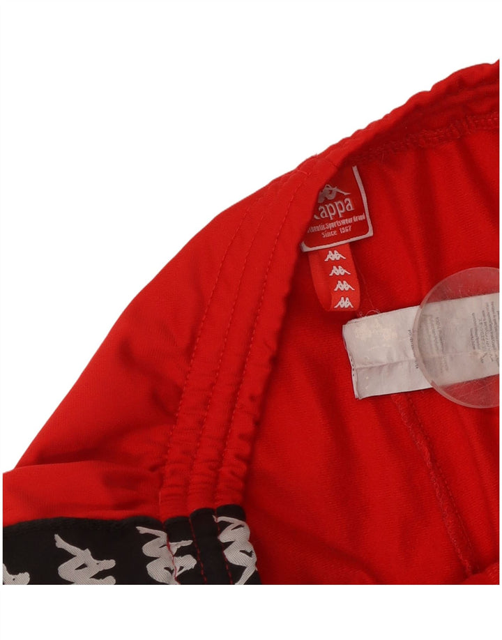 Calça de treino masculina Kappa com estampa gráfica em poliéster colorblock vermelho médio