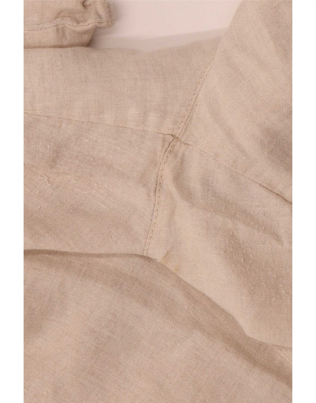Calça feminina Marks & Spencer com perna larga cortada W40 L26 bege