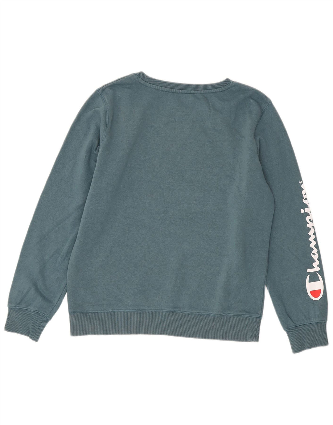 Jumper de moletom gráfico feminino Champion UK 14 algodão azul médio