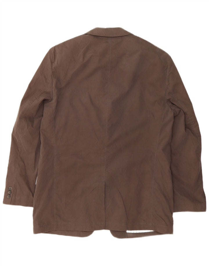 Jaqueta blazer masculina de 2 botões Marks & Spencer Reino Unido 38 algodão marrom médio