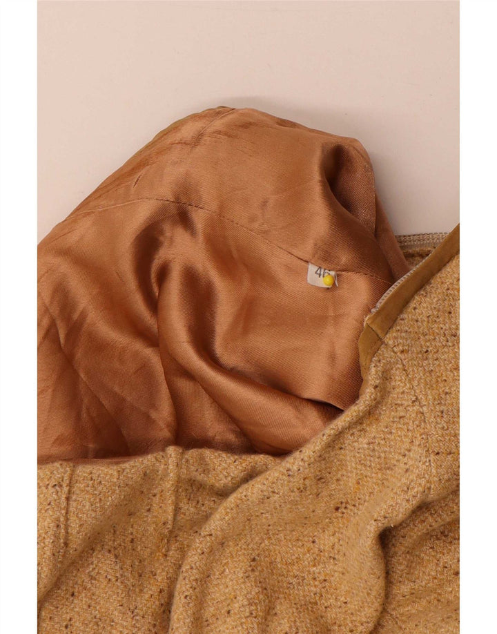 Colete feminino vintage com capuz IT 46 grande bege manchado