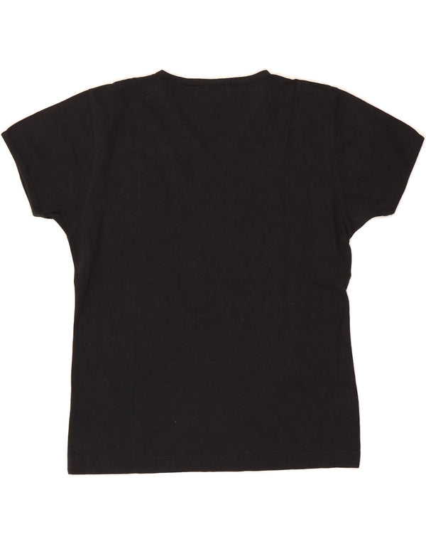 Camiseta feminina ASICS UK 14 médio algodão preto