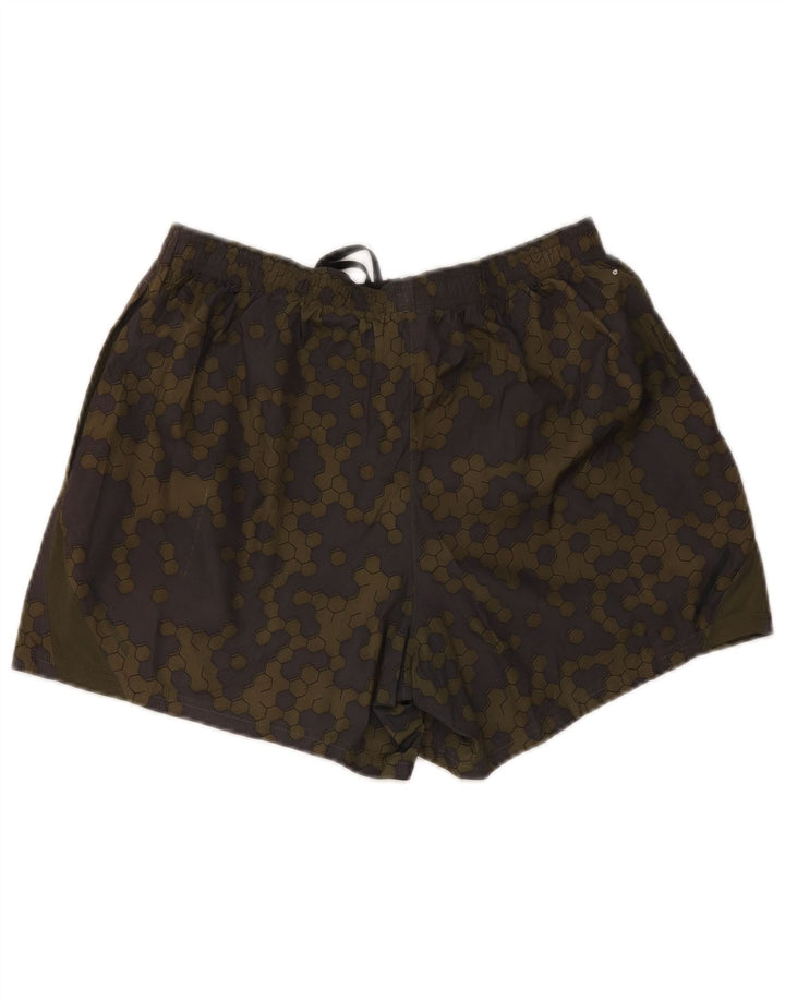 Shorts de natação masculino New Balance poliéster geométrico cáqui médio