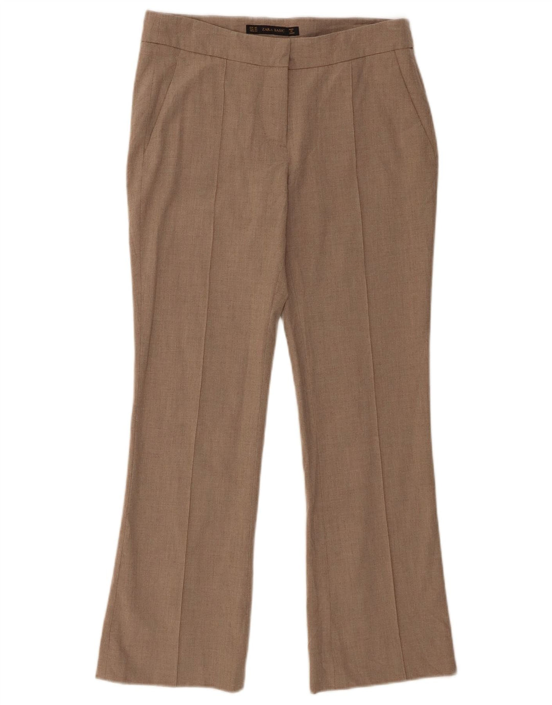 Zara Calça feminina Bootcut Chino XS W24 L25 Poliéster Bege