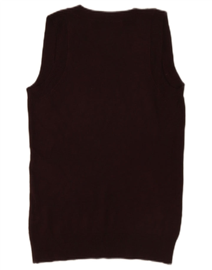 Colete feminino Zara UK 10 pequeno viscose marrom